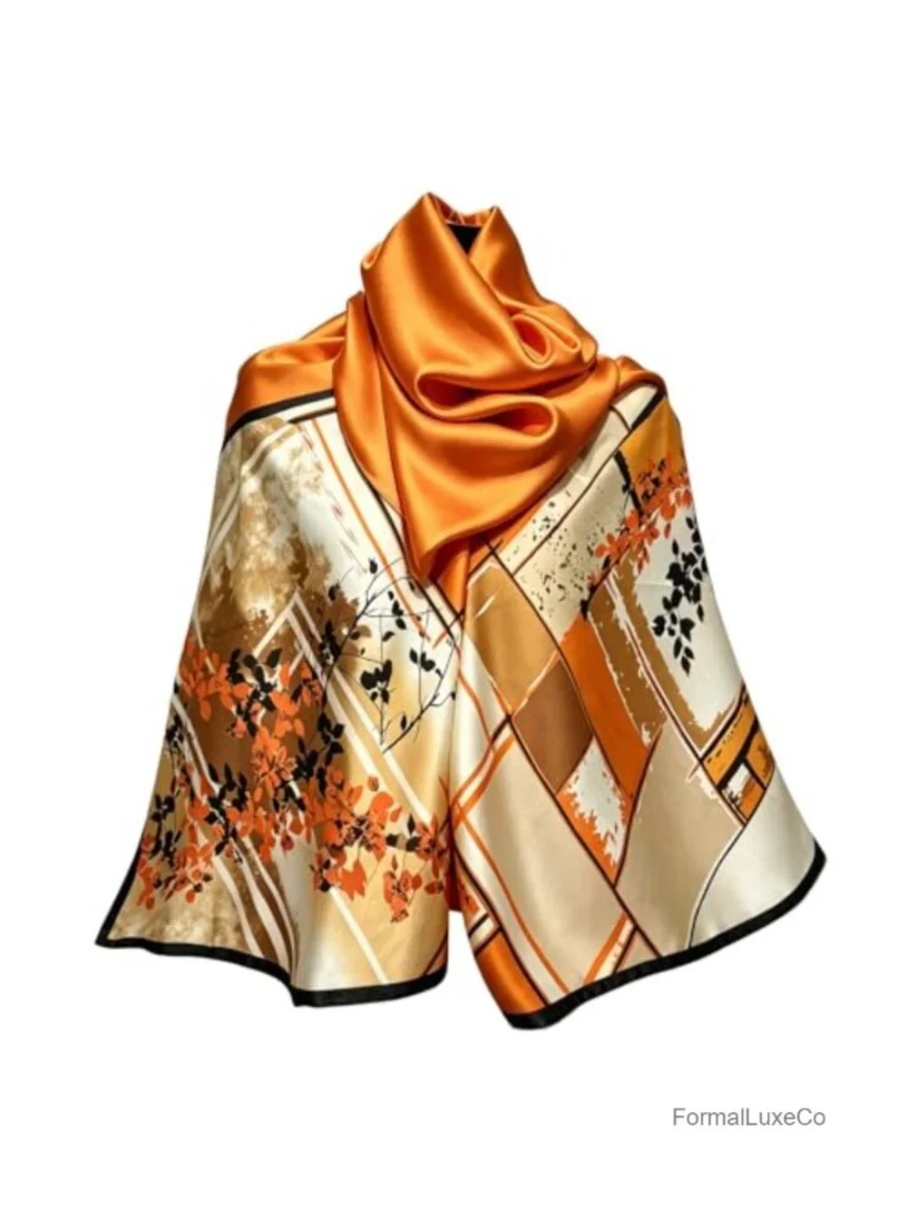 70x35 Inch Large Satin Scarf Silk Like Shawl Wrap Lightweight